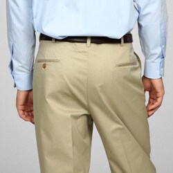 Austin Reed Men's Flat-front Khaki Satin Twill Reflex Pants