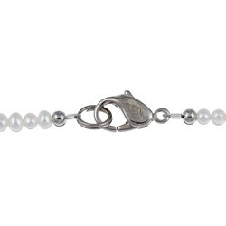 Lee Sands Silvertone Metal White and Chocolate Pearl Cross Necklace