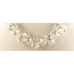 Sparkling Clear Crystal Cluster Necklace and Earrings Jewelry Set 