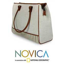 Leather and Cotton 'Casual Flair' Handbag (Guatemala)