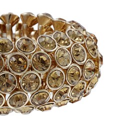 Celeste Gold Overlay 5-row Citrine Crystal Stretch Bracelet