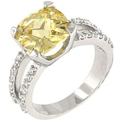Sterling Silver Jonquil Cubic Zirconia Cocktail Ring