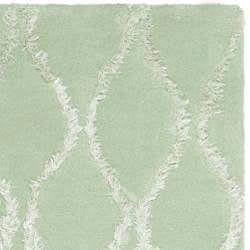 Handmade Soho Waves Aqua Green N. Z. Wool Runner (2'6 x 10')
