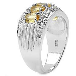 Sterling Silver Citrine and White Topaz Ring