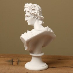 White Bonded Marble Apollo Belvedere Classical Bust