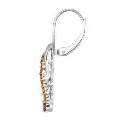 10k White Gold Citrine and 1/4ct TDW Champagne Diamond Journey Earrings