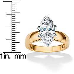 Ultimate CZ 10k Yellow Gold Cubic Zirconia Solitaire Ring