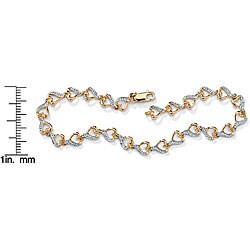 10k Gold Diamond Accent Heart Link Bracelet