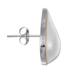 10k White Gold Pear-shape Mabe Pearl Earrings (12x18mm)
