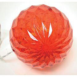 Holiday LED 6-inch Red Crystal Sphere Light
