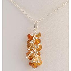 Sterling Silver Citrine Cascade Necklace 