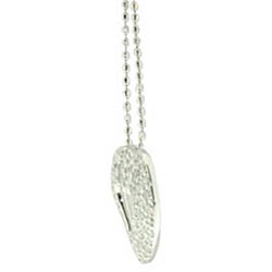 14k White Gold 1/4ct TDW Diamond Open Heart Necklace (J, I2-I3)