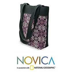 Cotton 'Hypnotic Poppy' Handbag (Thailand)