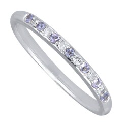 10k White Gold Tanzanite and 1/10ct TDW Diamond Ring (I-J, I2)