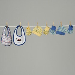 Papush Boy's Bodysuit, Hats, Booties, and Bibs Set