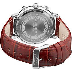 Akribos XXIV Men's Swiss Diamond Day/ Date GMT Strap Watch