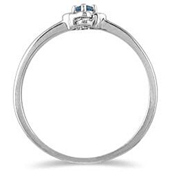 10k White Gold Blue Diamond Promise Ring (I1-I2)