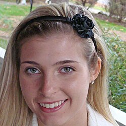 Black Ribbon Rose Headband