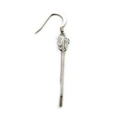 Silvertone and Acrylic Cutout 'Love' Dangle Earrings