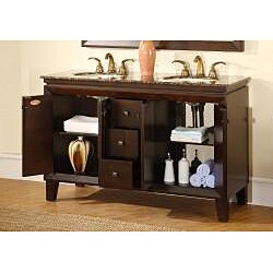 Alameda 55-inch Double-sink Dark Brown Bathroom Vanity