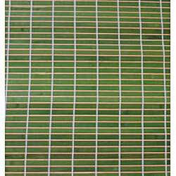 Asian Hand-woven Green Checkered Bamboo Rug (2' x 3')