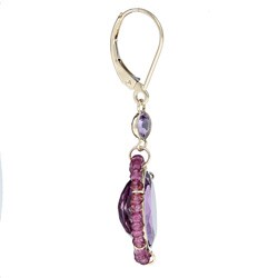Zoe B 14k Gold Amethyst and Garnet Dangle Earrings