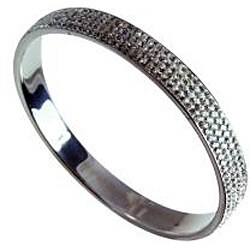 Sterling Silver White Crystal Bangle Bracelet