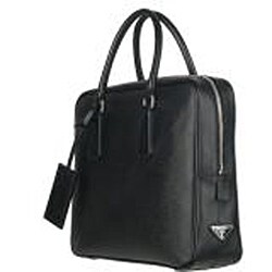 Prada VS0305 Black Leather Bag - 13419084 - Overstock.com Shopping ...