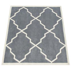 Alliyah Handmade Bluish-Grey New Zealand Blend Wool Rug (6' x 6')