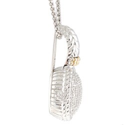 14k Gold and Silver 1/6ct TDW Diamond Heart Necklace (H-I, I1-I2)