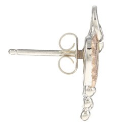 Black Hills Gold over Sterling Silver Hanging Grape Leaves Earrings