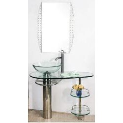 Chrome 36-inch Bathroom Vanity Vessel Sink and Faucet Combo - 13471079 ...
