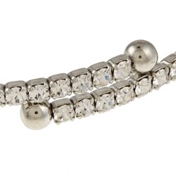 Celeste Silvertone Crystal Bangle Bracelet