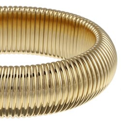 Celeste 18k Gold Overlay Domed Omega Stretch Bracelet