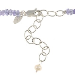 Zoe B Sterling Silver Tanzanite and Pearl Necklace (4-8 mm)