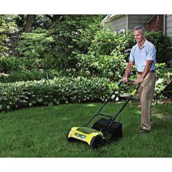Sun Joe MJ420C Mow Joe 16-in 24-volt Cordless Electric Reel Lawn Mower with Grass Catcher