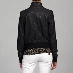 Black Rivet Women's Front Zip Moto Jacket