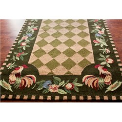 Hand-hooked Alexa Moroccan Rooster Checkered Wool Rug (7'6 x 9'6)