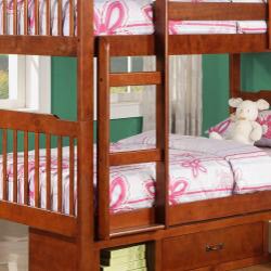 Simone Mahogany Twin-size Toybox Bunk Bed