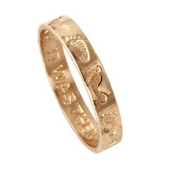 Toscana Collection 10k Yellow Gold 'Footprints' Band