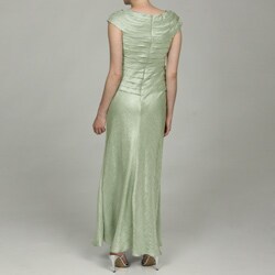 Jessica Howard Women's Sage Taffetta Laser-cut Gown