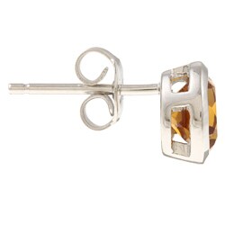 Sterling Silver Round-cut Citrine 7-mm Stud Earrings