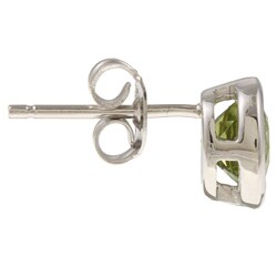 Sterling Silver Round-cut Peridot 7-mm Stud Earrings