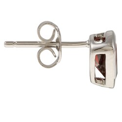 Sterling Silver Trillion-cut Garnet 7-mm Stud Earrings
