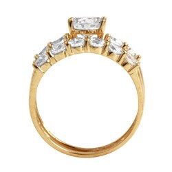 Ultimate CZ 10k Gold Cubic Zirconia Wedding Ring Set