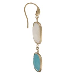 Rivka Friedman 18k Goldplated Blue Quartzite and MOP Earrings