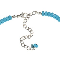 Southwest Moon Sterling Silver Turquoise Bead Circle Necklace