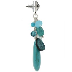 Charming Life Silvertone Turquoise Blue Fiesta Fringe Earrings