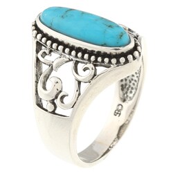 Southwest Moon Sterling Silver Turquoise Filigree Ring