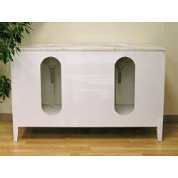 Marble Top White 60-inch Double Sink Vanity